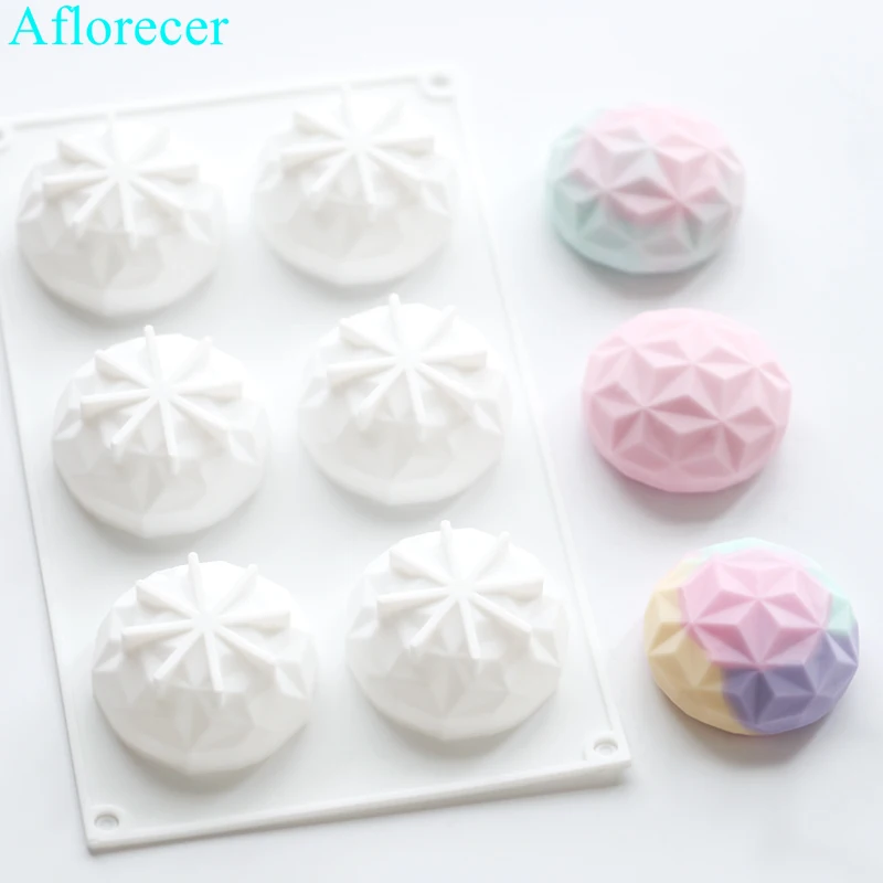 Diamond Shaped Silicone Mould DIY Handmade Candle Cake Baking Soap Moulds Mold Kitchen Tools Christmas gifts