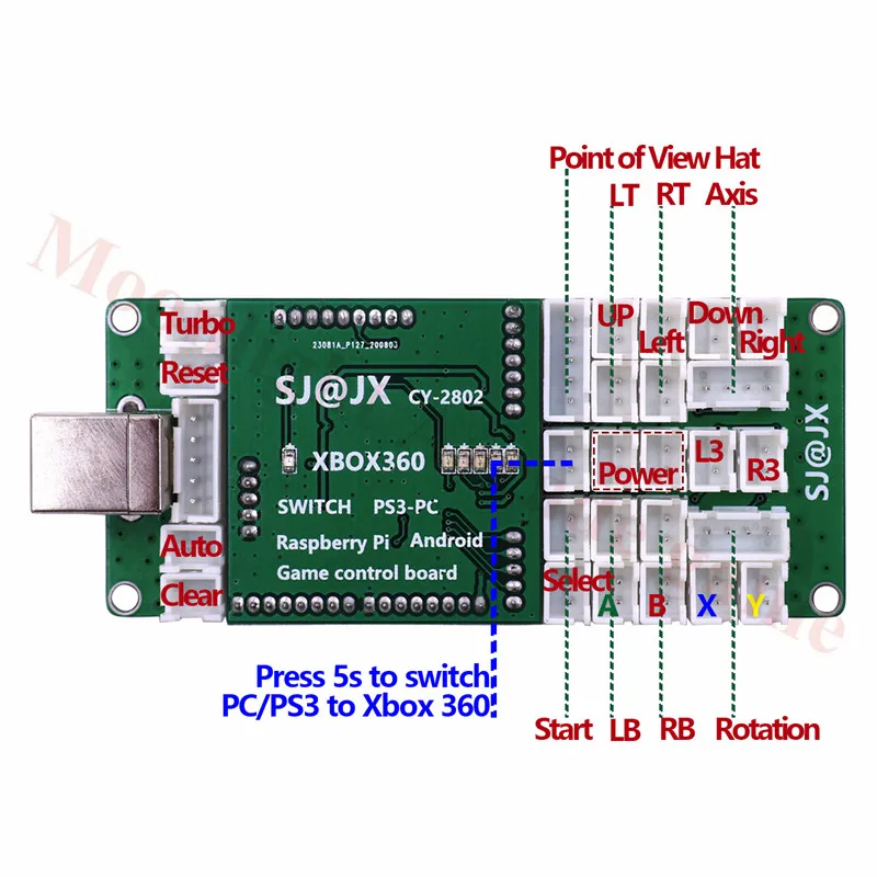 XBOX 360 Arcade Controller Zero Delay USB Board Joystick Encoder To Connection PC PS3 Game MAME DIY