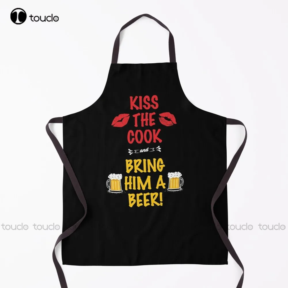 New Kiss The Cook And Bring Him A Beer Cook Chef Cooking Kitchen Adult Apron Unisex