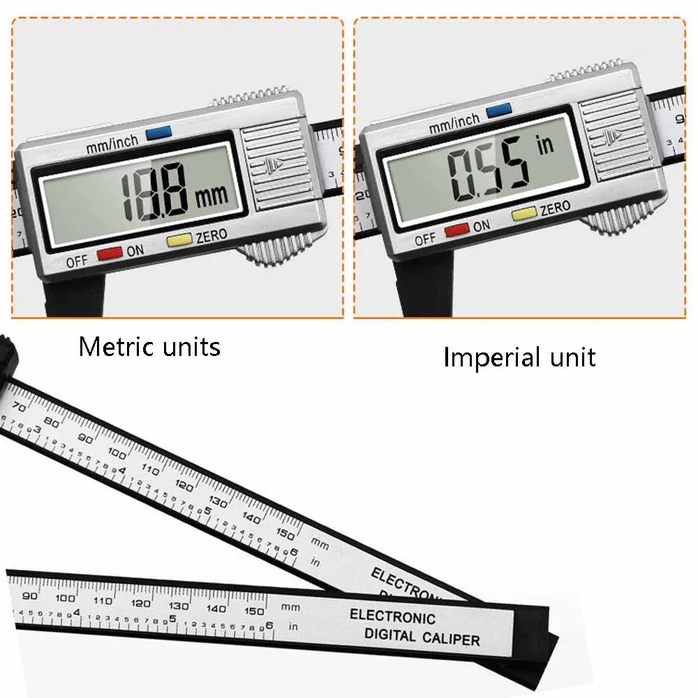 150mm Vernier Caliper 6 inch Electronic  Digital Micrometer Carbon Fiber Non-precision  measuring instruments caliper