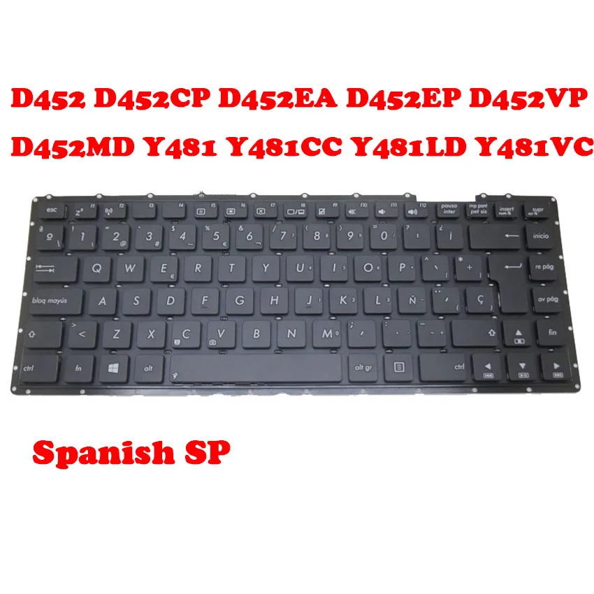 Laptop Keyboard For ASUS D452 D452CP D452EA D452EP D452VP D452MD Y481 Y481CC Y481LD Y481VC SP Spain/UK United Kingdom/US English