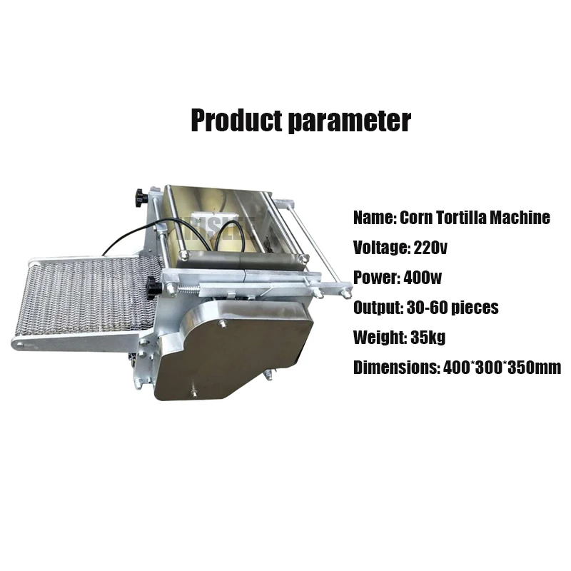 Máquina comercial de enrolar panquecas, máquina de grande capacidade de tortilha de milho comercial