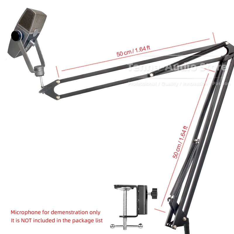 

Extra Long Replacement Tabletop Mic Cantilever Suspension Crane Boom Arm For AKG Lyra Microphone Stand Holder Mount Clamp Rack