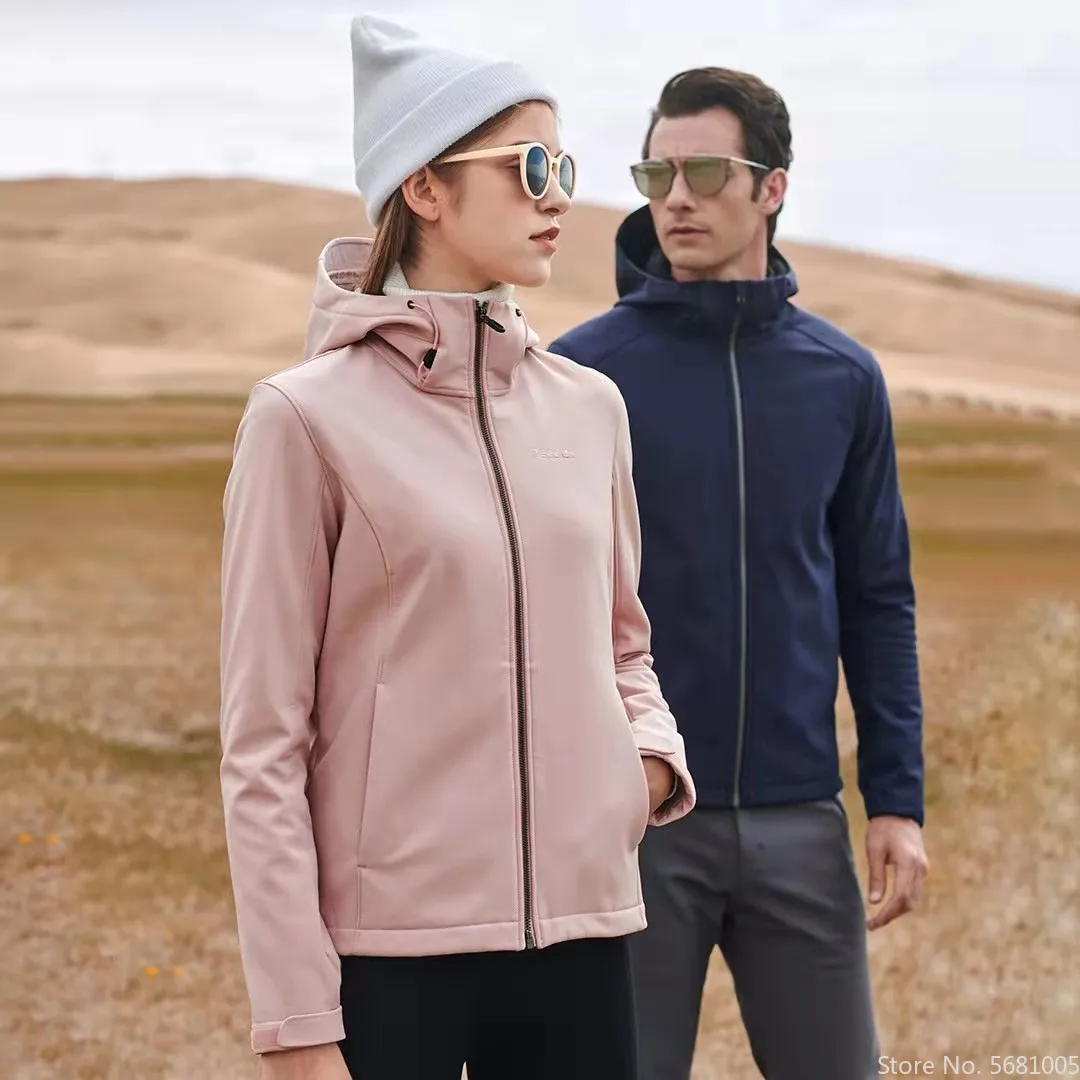 Xiaomi Pelliot Mùa Thu Và Mùa Đông Vỏ Mềm Áo Khoác Nữ Co Giãn Chống Gió Chống Thấm Nước Ấm Nỉ Nam Ngoài Trời Quần Áo.