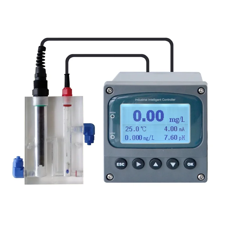 Real Time Online Residual Chlorine Meter Monitor Controller transmitter Relay 4~20mA RS-485 hypochlorous acid HOCL cusomize