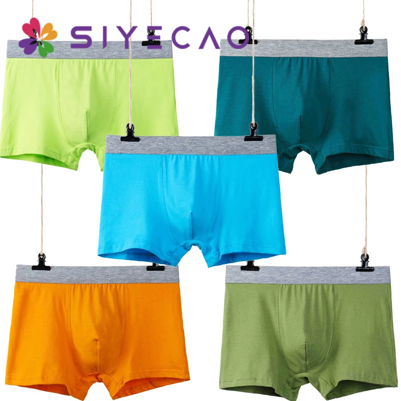 

1Pcs Men's Underwear Cotton Boxers Breathable Men Panties Solid Shorts Underpants Mid-rise Male Hombre Cueca Boxer Shorts