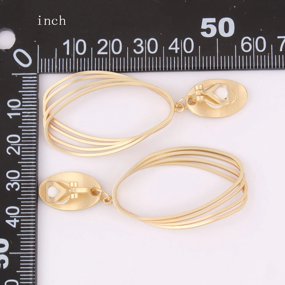 GRACE JUN Korea Style Gold Color  Copper Material Geoemtric  Clip on Earrings Without Pierced Elegant Cuff Ear Clip Anti-allergy