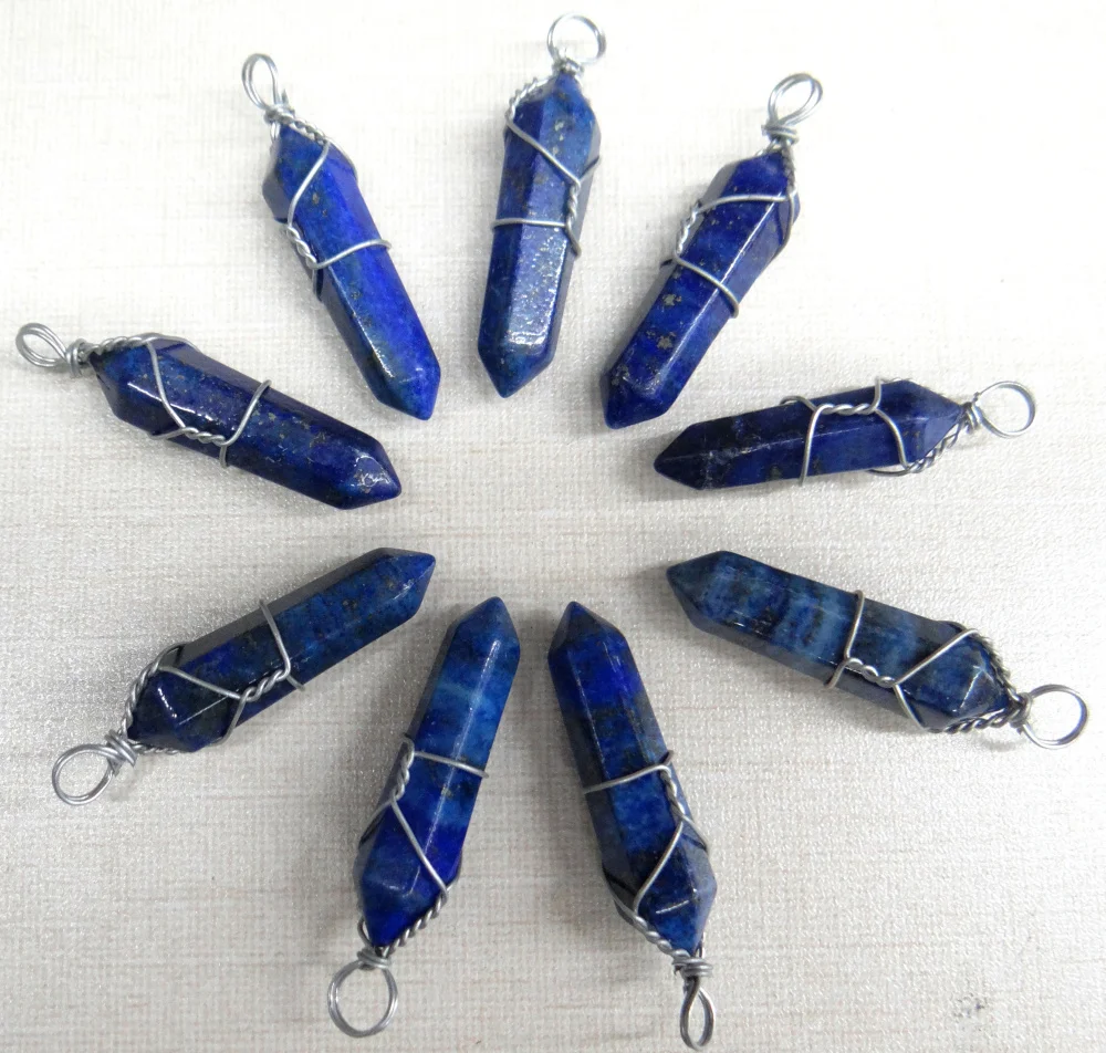 

2020 new Natural stone aventurine opal lapis crystal Quartz charm Pendants for diy Jewelry making necklaces Accessories24pcs