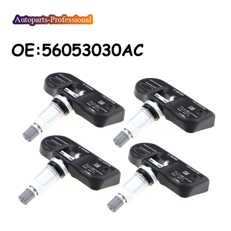 

4 pcs/lot 315MHZ For CHRYSLER PACIFICA TOWN & COUNTRY DODGE AVENGER JEEP COMPASS TPMS Tire Pressure Monitoring Sensor 56053030AC