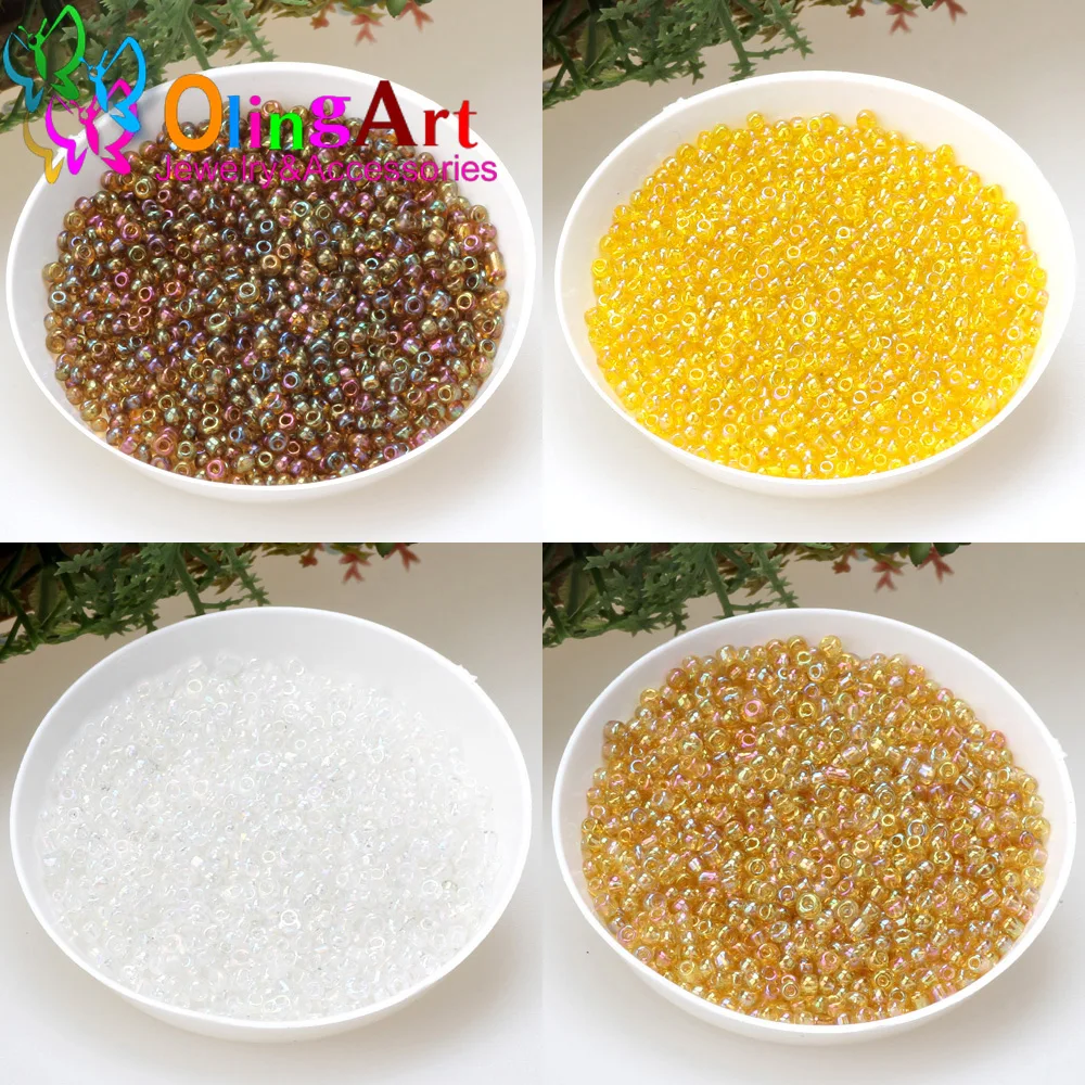 Olingart 1000 peças 2mm pingente multicolorido venda de contas de semente de vidro pulseira diy colar para fazer jóias acessórios artesanais