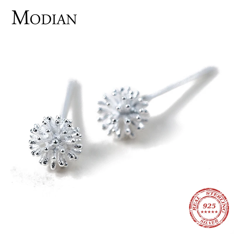 

Modian Simple Round Fashion Tiny Stud Earrings 925 Sterling Silver Exquisite Studs Ear For Women S925 Charm Fine Jewelry Bijoux