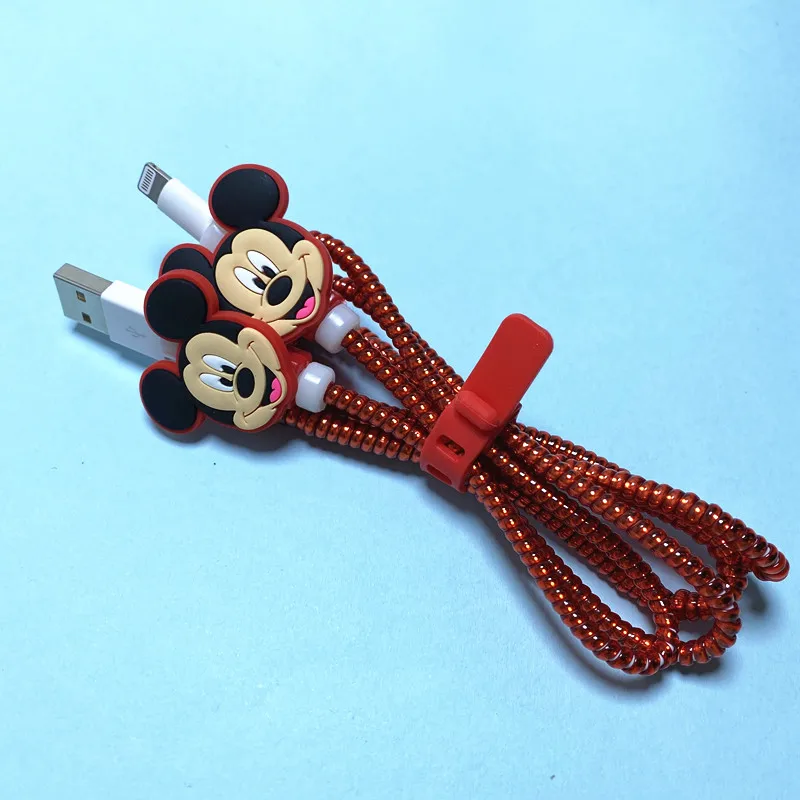 Cartoon Disney Kabel Wickler Set USB Ladegerät Kabel Protector Für Apple IPhone Für Samsung Xiaomi Huawei Kabel Schützen Dekoration