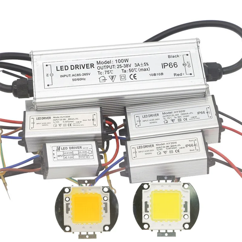 9-12V/24-38V Warm white RGB High Power LED Chip With 85-265V RGB Single Color LED Transformer Lighting Driver IP67 Power Supply