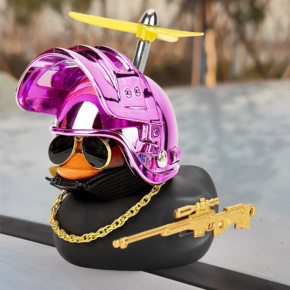 Luminous Standing Sunglasses Duck with Level 3 Helmet&Golden Gun Small Black Duck Road Bike Motor Riding Cycling Accessories