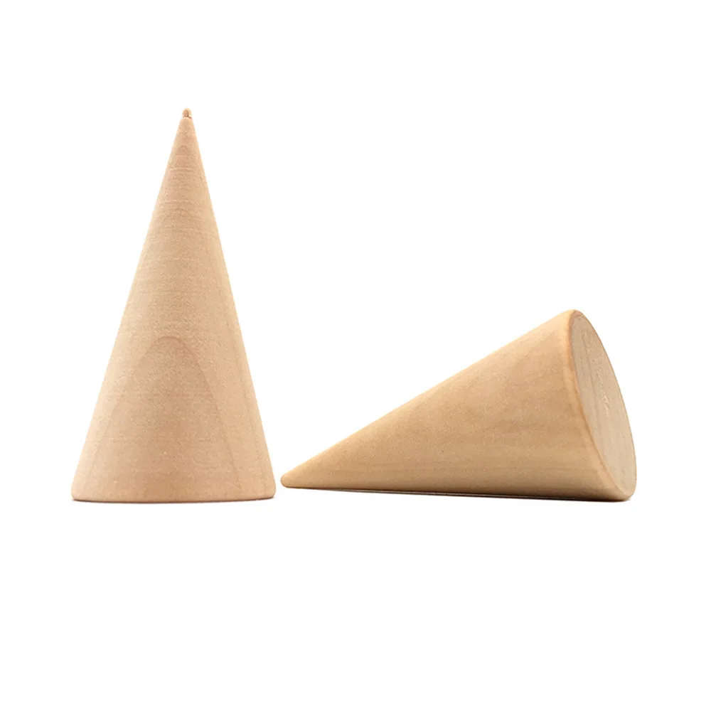 1/5/10PCS Wooden Cone Creative Ring Holder Jewelry Stand Display Earring Ring Holder Organizer Display Tool Jewelry Storage Supp