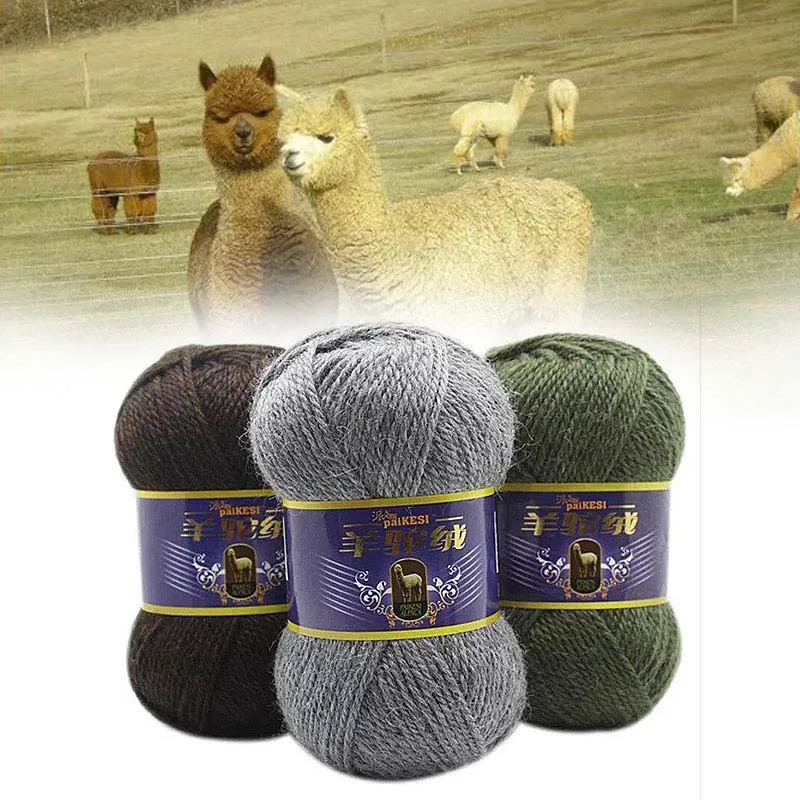 

100g Camel Alpaca Knitted Wholesale Handcraft Supersoft Knitting Crochet Sweater Qulity Yarn Thick Soft DIY Carpet Cushion Wool