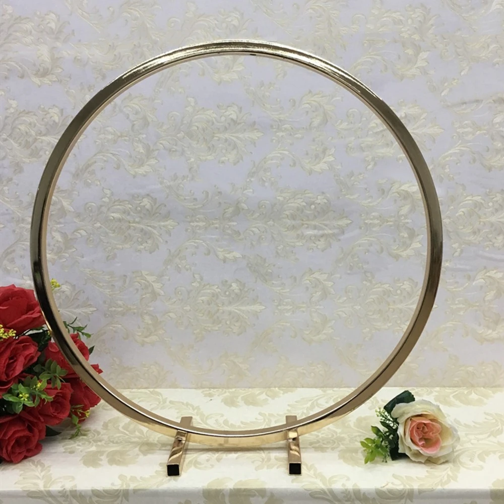 10 PCS Round Ring Arch Wedding Table Centerpieces Metal Props Artificial Shelf Road Lead  Floral Stand Backdrop Decoration