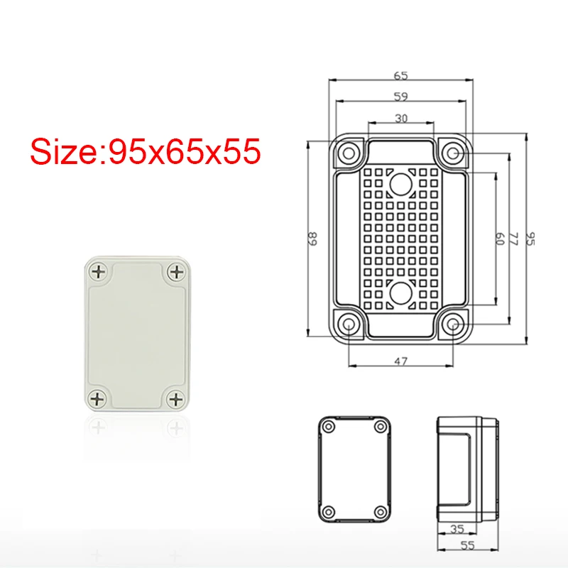 95*65*55 100*100*75 110*80*50 110*80*85 Outdoor Electrical CCTV Enclosure Case ABS Plastic Waterproof  Nylon Junction Box