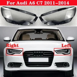 For Audi A6 C7 2011-2014 Car Front Headlight Lens Cover Auto Shell Headlamp Lampshade glass Lampcover Head lamp light cover