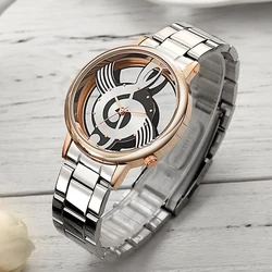 Women Watches Ladies Watches Fashion Transparent Watches Women Music Note Watches Women Stainless Steel Quartz Watches Hodinky