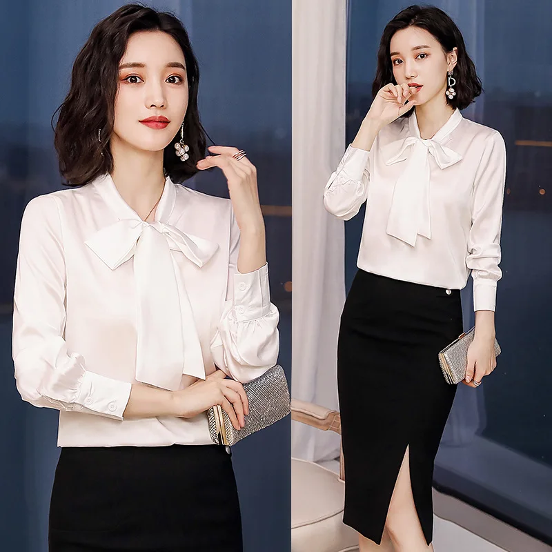 Musim Panas Blus 2020 Wanita Musim Semi Kemeja Putih Chiffon Top Korea Fashion Wanita Atasan dan Blus Camisas Mujer 0010 KJ2125