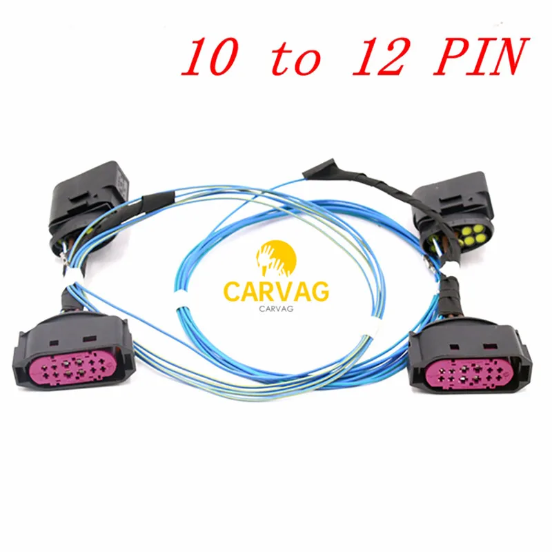 FOR VW Jetta MK5 HID Xenon Headlight 10 to 12 Pin Connector Adapter Harness Wire