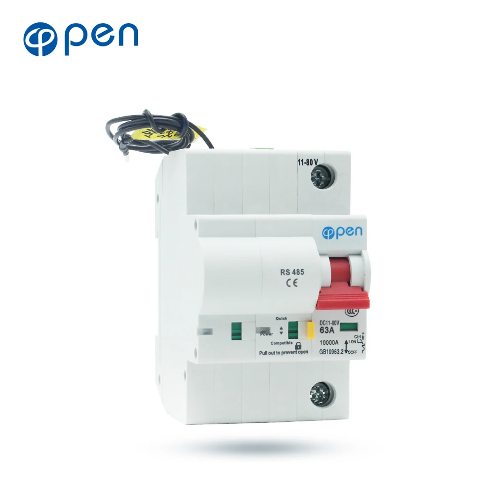 OPEN 1P DC  Circuit Breaker with RS485 Communication Interface overload/ short circuit protection