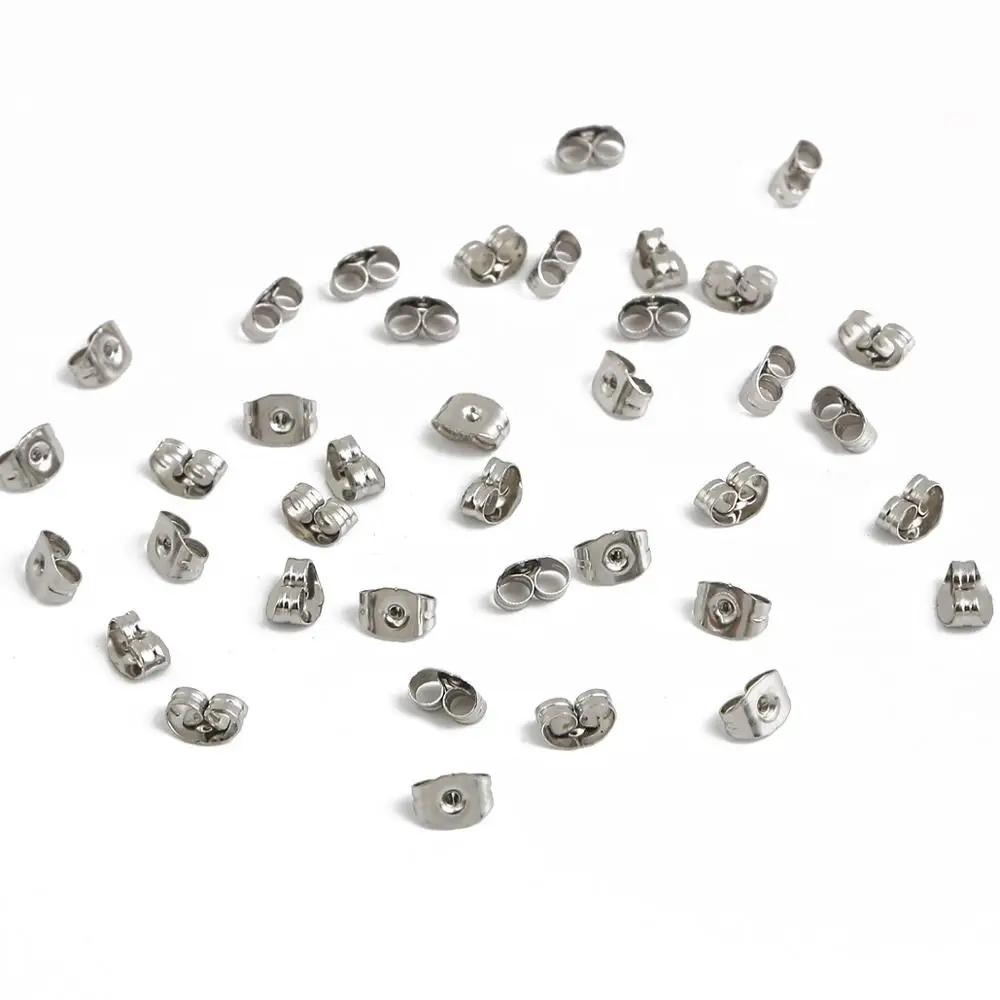 100pcs/lot Stainless Steel Blank Earring Stud Base White K Cabochon Cameo Settings DIY Jewelry Making Accessories