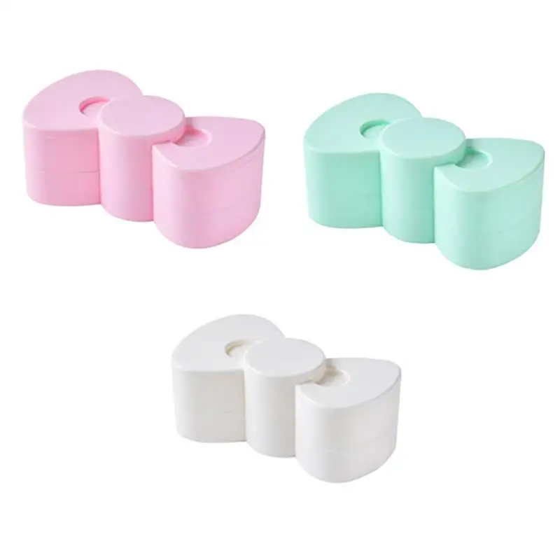 Creative Earring Rotatable Organizer Case Cardcaptor Sakura Bowknot Shape Girls Desktop Pink Plastic Jewelry Storage Box Cabinet