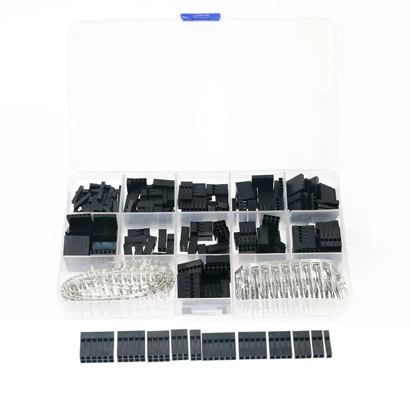 620pcs Dupont Connector 2.54mm Dupont Cable Jumper Wire Pin Header Housing Kit Male Crimp Pins+Female Pin Terminal Connector