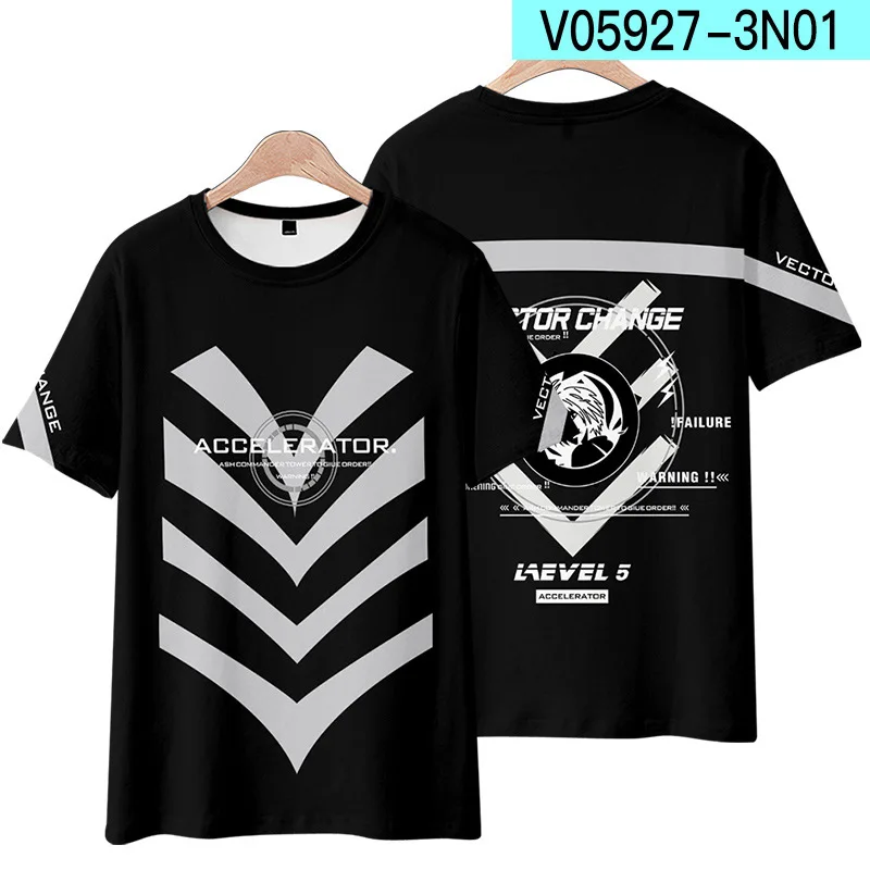 Anime Toaru Majutsu Geen Index 3D T-shirt Vrouwen Mannen Een Bepaalde Magical Index Accelerator Korte Mouw Grappige T-shirt Cosplay kostuum