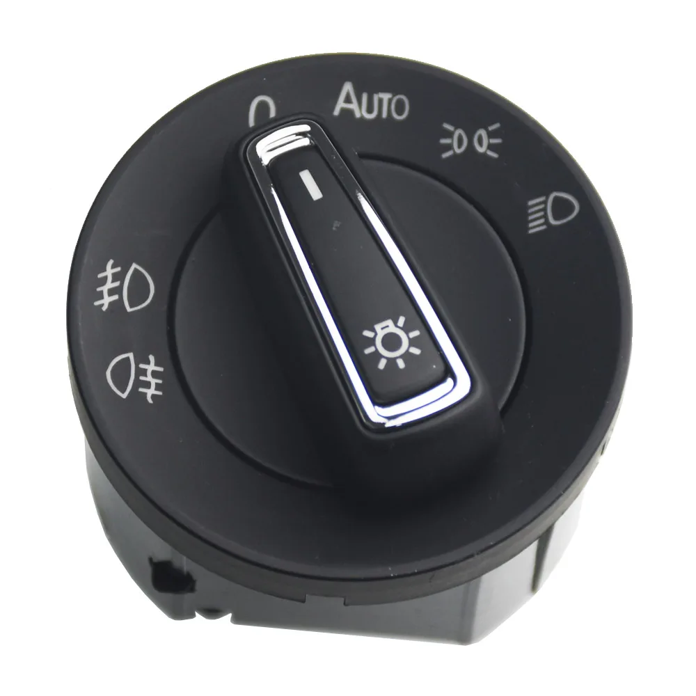 New Chrome Auto Headlight Switch Head Light Fog Lamp Automatic Controller Knob For VW Golf MK7 Passat Bora Tiguan T-roc