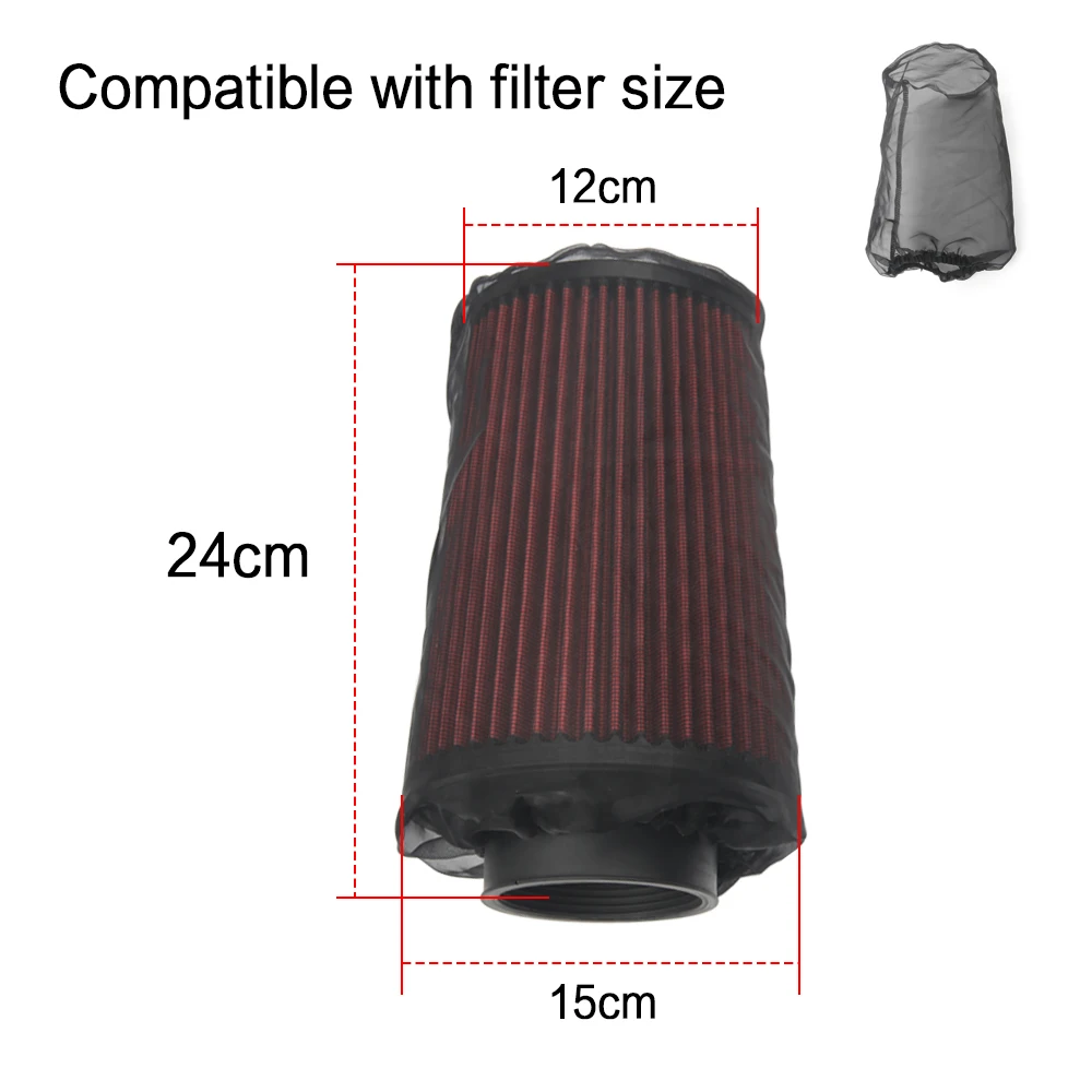 Universal Air Filter Protective Cover Black Oilproof Waterproof Air Filter Cover Black