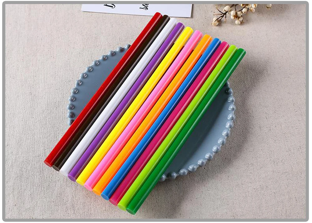 Professionelle DIY-Klebestifte: 1 Packung 11 Stück Mehrfarbiger Heißkleber 11mm/7mm X 200mm Hochfeste Verbindung für Bastelarbeiten – Detail 9