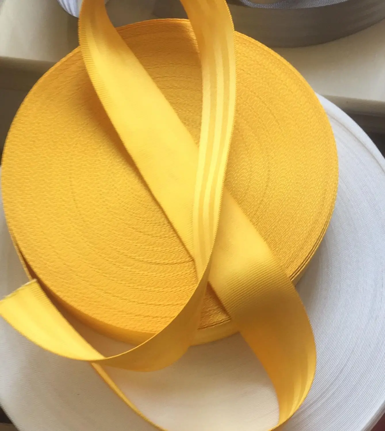 30 meters Roll Seat Belt Webbing Safety Strap yellow Color  4.8cm Wide 5 Bars