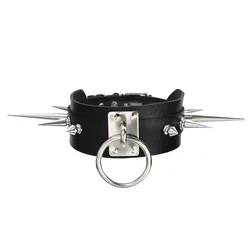 Goth Spike Choker Collar  Black Pu Leather Gothic Accessories Woman Punk Chocker Emo Cosplay Jewelry
