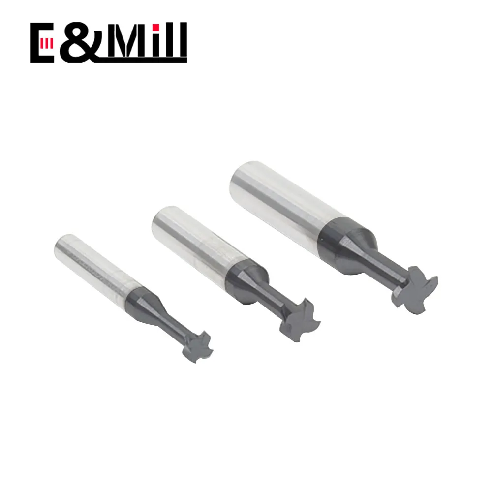 HRC45 T-type keyway milling cutter Coating hardened T-type cutter Tungsten steel straight shank alloy T-slot milling cutter 2-12