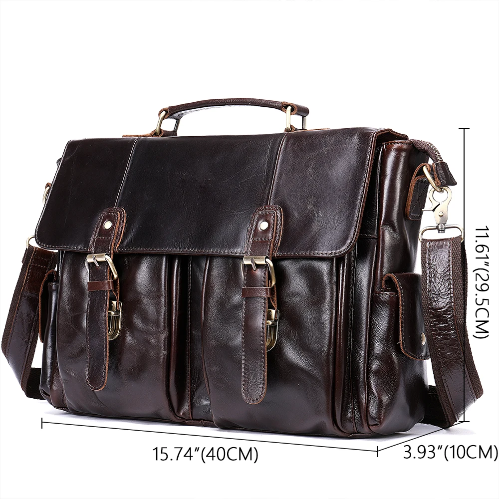 WESTAL Men\'s Genuine Leather Messenger Bag Vintage Handbag Casual Horizontal Men\'s Shoulder Bags Crossbody Bag For Men 8942