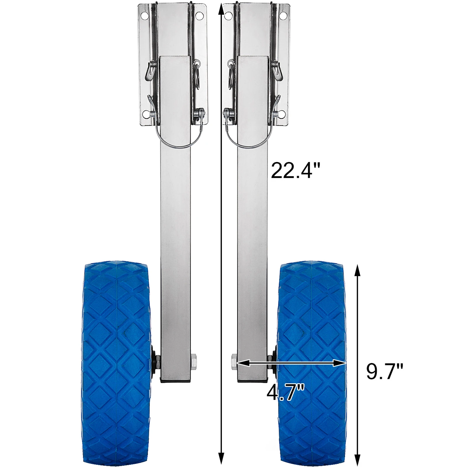 VEVOR Boat Launching Wheels 300 LBS Weight Capacity 304 Stainless Steel Brackets Polyurethane Foaming Wheels Moving Boat Tool