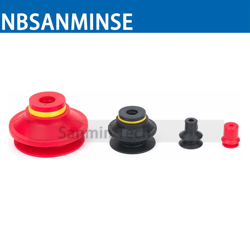 1.5 Bellows Diameter 40mm Red Silicone Vacuum Pad Bottom For Wood Plate/Carton/Electronic components