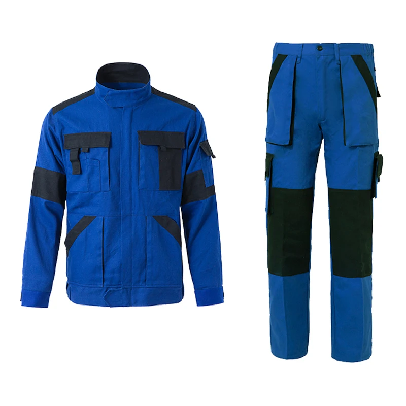 1 Set Working Clothes Uniform Men Women Workwear Coat and Trousers Welding Suit Car Repair Workshop Mechanic Clothes