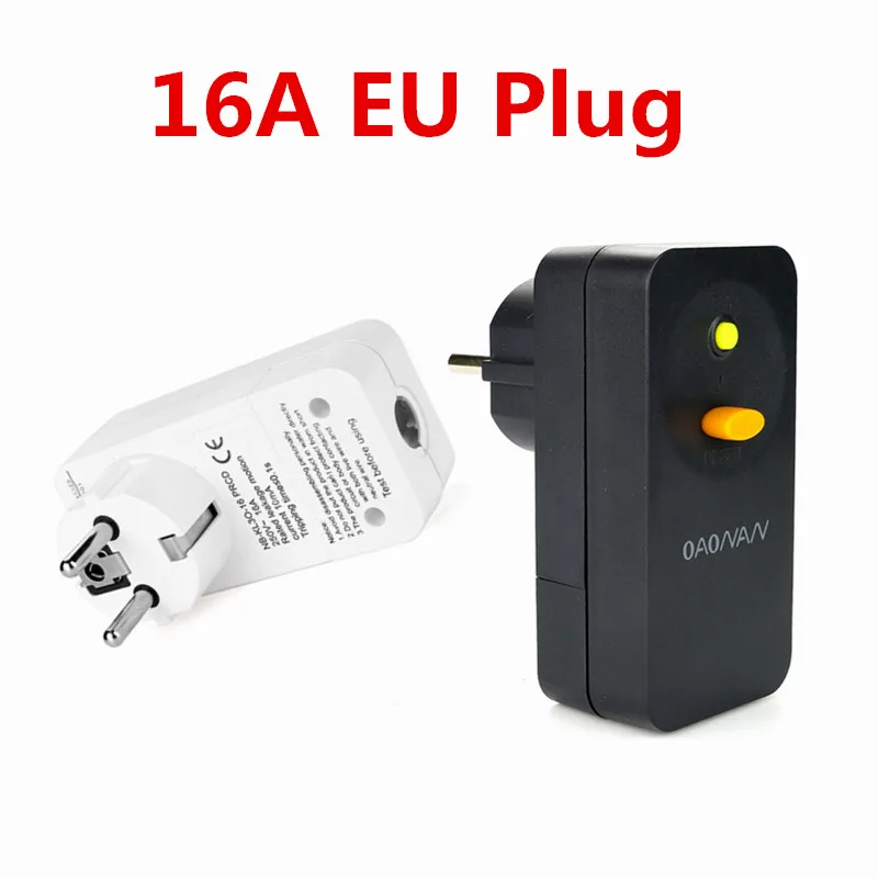 Earth Leakage Protection EU Plug 16A 250V Household Air Conditioning Water Heater Connection Plug Multipurpose Electrical Plug