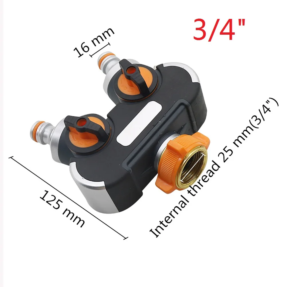 Garden 2/4-Way Garden Tap Hose Water Splitter  3/4 Inch Thread With Nipple Quick Connector Irrigation Valve Outdoor Faucet 1 Set