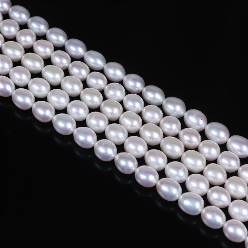 AAA Grade 16 inches  High Quality 8-9mm Rice shape white freshwater pearl strand