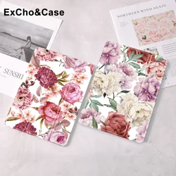 Peony flower Cover iPad Air 4 Case For 2020 10.9 2019 2020 7/8th Generation Cover 2017 2018 iPad 9.7 5/6th Mini 4 5 Air 3 10.5