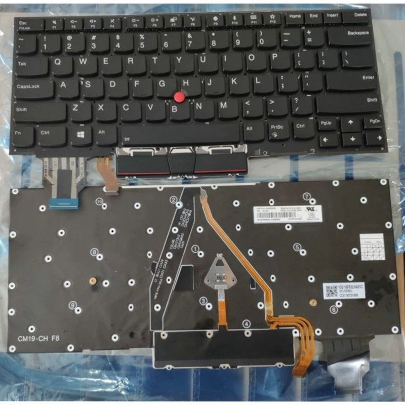 

New US English Backlit Keyboard For Lenovo Thinkpad X1 Carbon 7th Gen X1C 2019 SN20R55563 Type 20QD 20QE 20R1 20R2