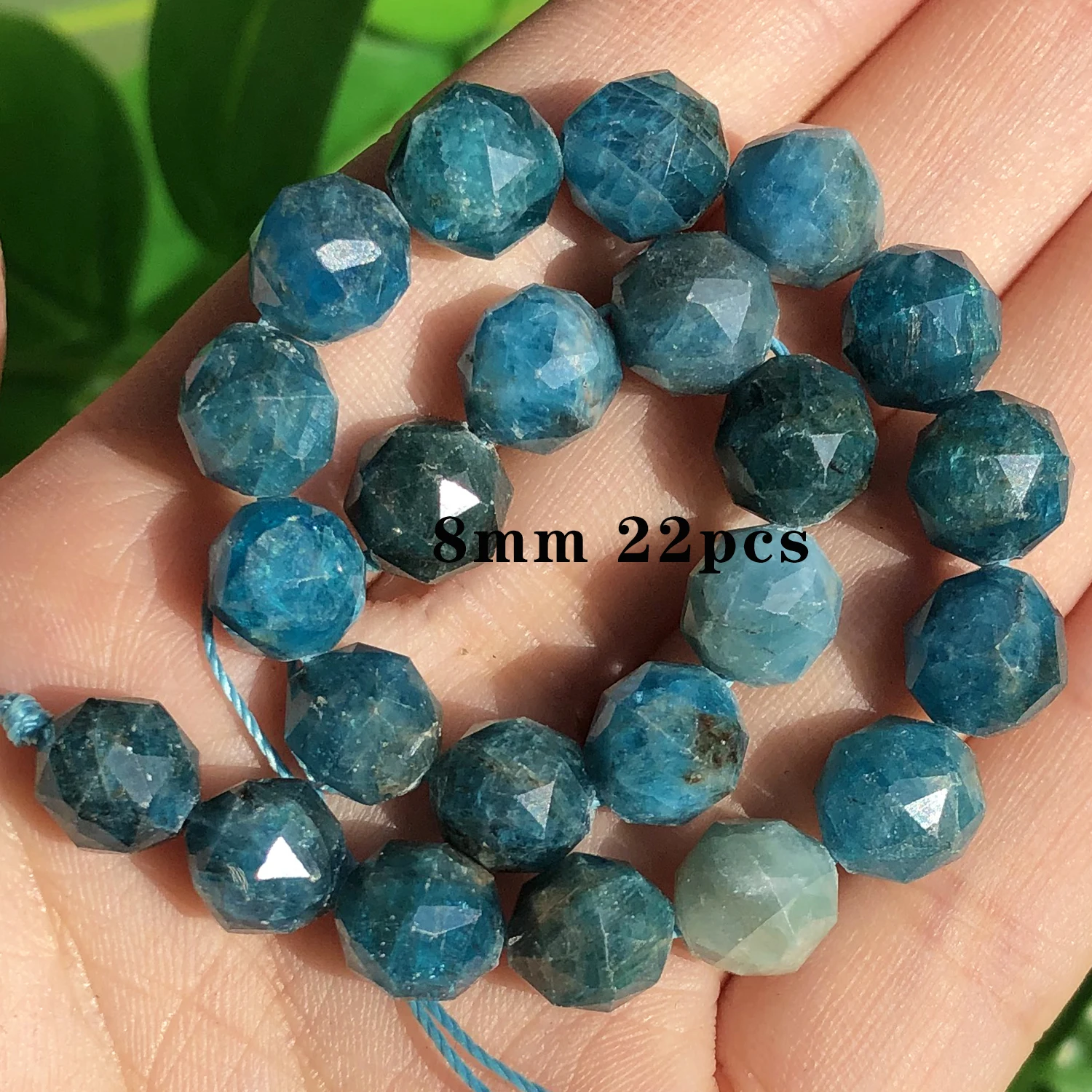 Natuursteen Blauwe Apatiet Gem Kralen Ronde Onregelmatige Facet Rondelle Losse Kralen Voor Sieraden Maken Diy Armbanden Accessoires