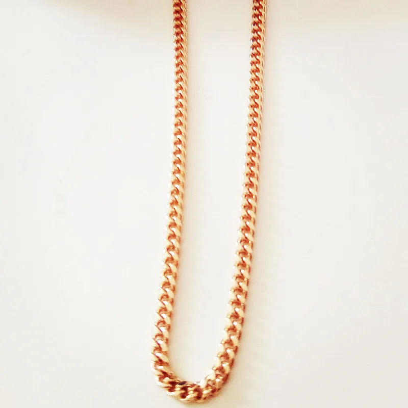 New 60 CM  Long Slim Necklace Chain 585 Rose Gold Color Women Fashion Jewelry Hot Selling Gift