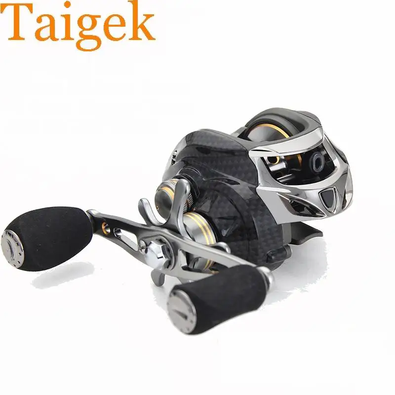 

Taigek FR181D Fishing Reel Carbon Fiber 18+1 Bearings 9 Centrifugal 10 Magnetic Brake Grades 216.7g 7.0:1 0.30mm*140M 10Kgs Load