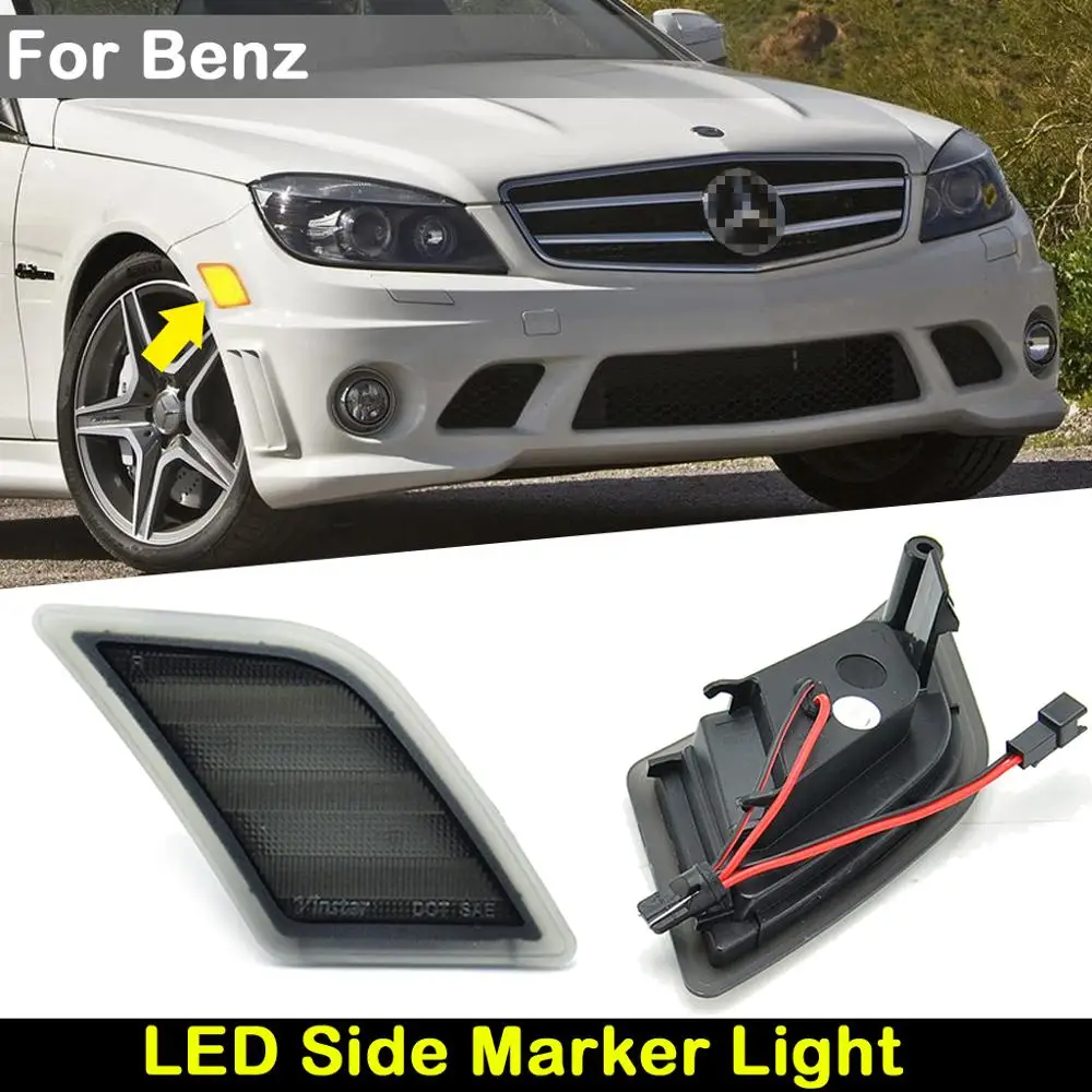 

For Benz W204 C300 C350 C63 AMG SL-Class R230 SL65 AMG Car Front Amber LED Side Marker Lamp Turn Signal Light